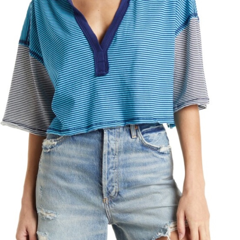 5. Free People On A Boat Boxy Crop Polo